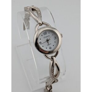 Studio‎ Time Womens Watch 22mm Case Rhinestones Silver 6" Band- New Battery